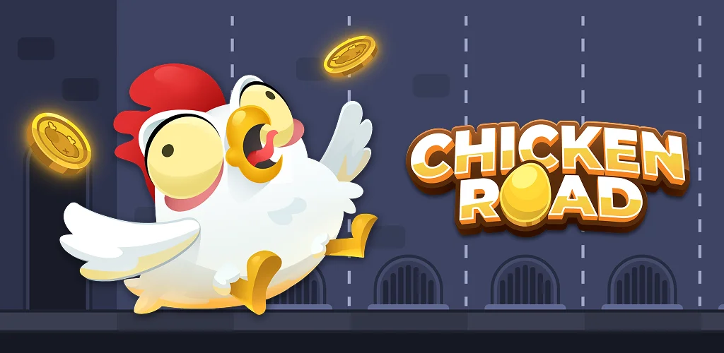 Chicken Road Banner mit Huhn und Goldmünzen als Symbol für ausgezahlte Gewinne nach Cash-out